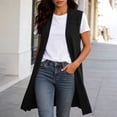 thumbnail image 1 of Long Cardigans for Women Sleeveless Solid Color Open Front Duster Jacket Casual Sweater Vests for Women Black S, 1 of 5