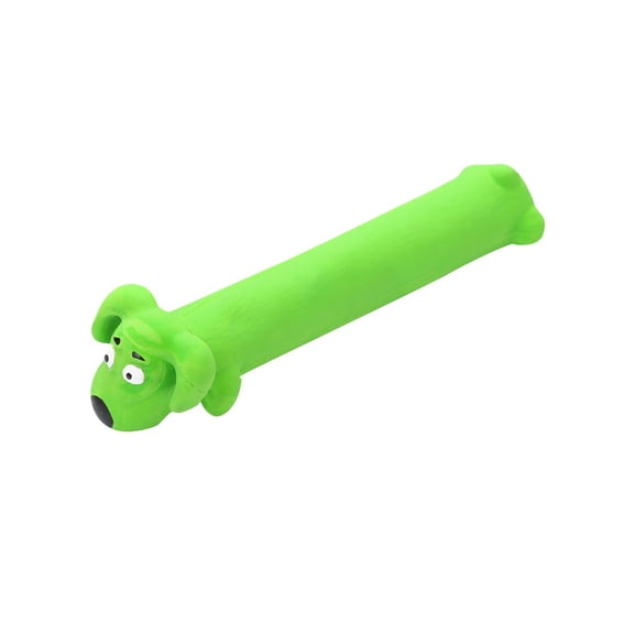 Long Cartoon Latex Dog Biting Toy – Funny Squeaky Chew Toy for Aggressive Chewers，Green
