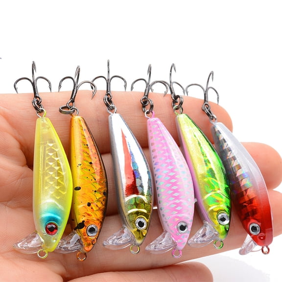 Long Casting Minnow Fishing Lures 5.24 Inch 1.31 oz with 3 Sharp Hooks, Realistic Hard Bait for Predator Fish Saltwater Freshwater Boat Fishing