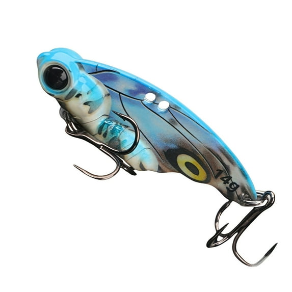 Long Casting Vibration Slow Sinking Metal Jigging High Density Vib For Saltwater Freshwater Fishing With Treble Hooks