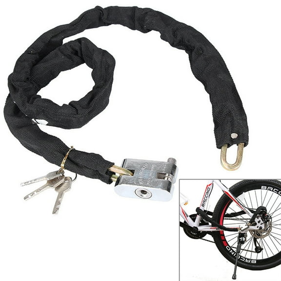 Long Chain Bike Lock Heavy Duty Anti-Theft Bicycle Lock Bike Chain Lock with 3 Keys for Bicycle Motobike Gate