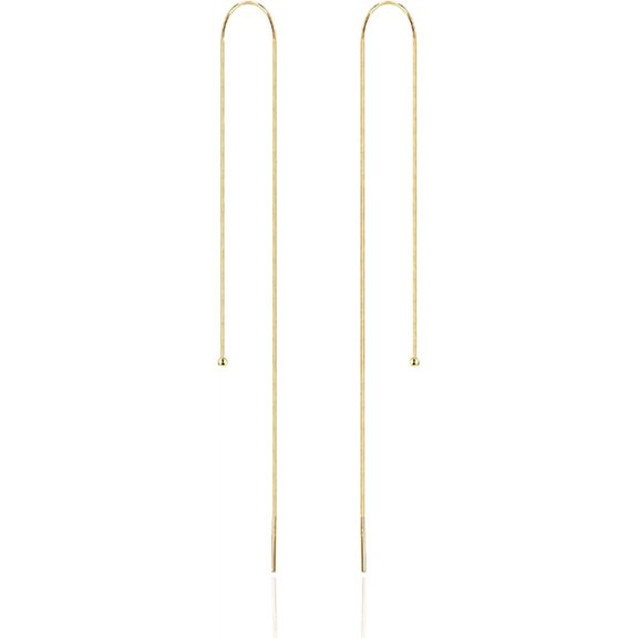 Long Chain Drop Earrings for Women, 925 Sterling Silver, Dainty Dangling Elegant Earrings for Daily Wear, Gift for Her[e316]