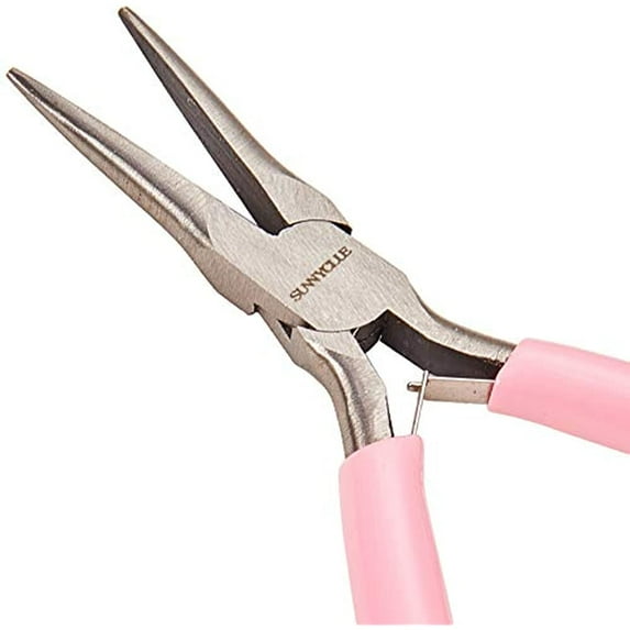 5 Inch Long Chain Nose Pliers with Flat Jaws Mini Precision Pliers for DIY Jewelry Making Hobby Projects Pink Thin Needle Nose Pliers DIY Craft Tools Bending Wire Plier Tool Supplies