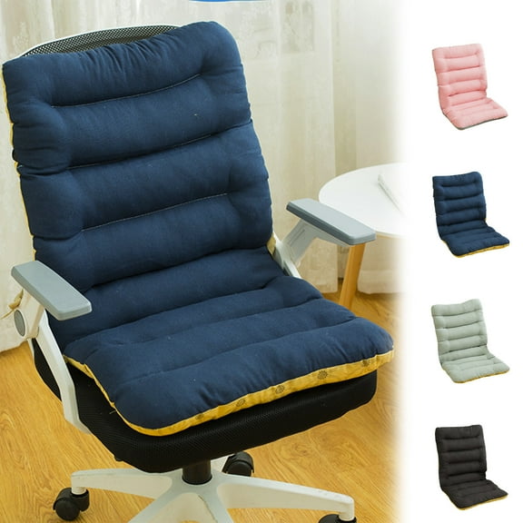 Long Chair Cushion with Backrest, Soft Polyester Seat Cushion for Dining Office Computer Chairs, 17.72x33.46 Inch Recliner Cushion in Gray Blue Black Pink, Elastic Comfortable Home Decor Gift