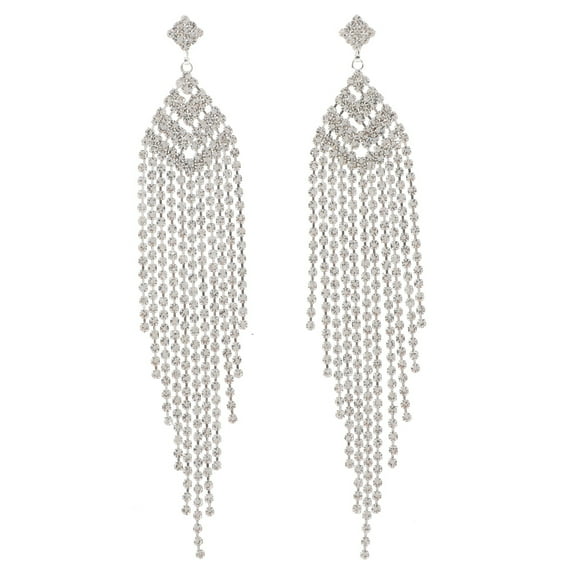 Long Chandelier Rhinestone Earring