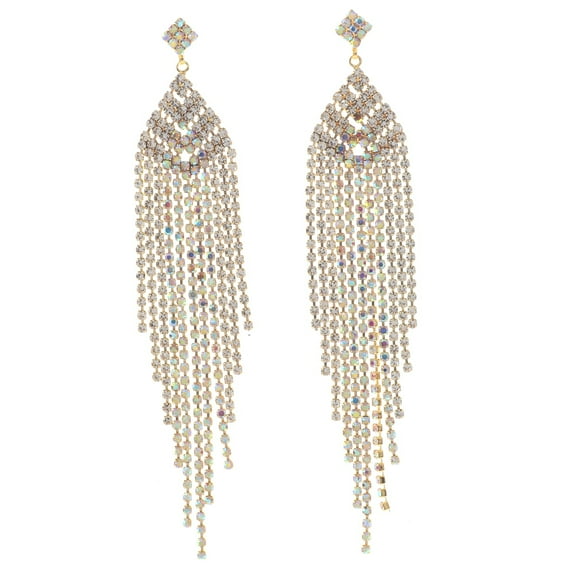 Long Chandelier Rhinestone Earring