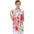 thumbnail image 1 of Long Charmeuse Silk Scarf Classic Art Print Silk Long Mulberry Scarf, 1 of 6