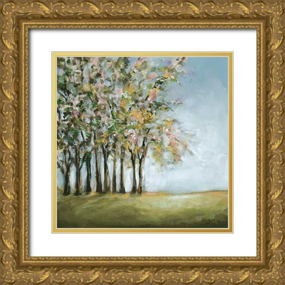 Long, Christina 12x12 Gold Ornate Wood Framed with Double Matting Museum Art Print Titled - Tree in Spring