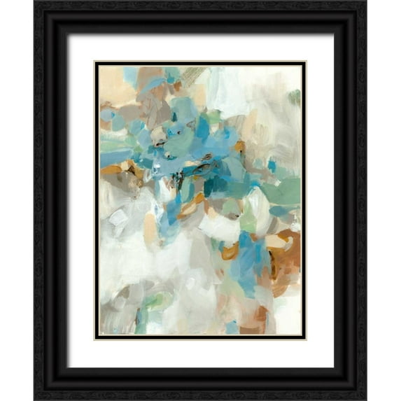 Long, Christina 12x14 Black Ornate Wood Framed with Double Matting Museum Art Print Titled - Clementine Leaves