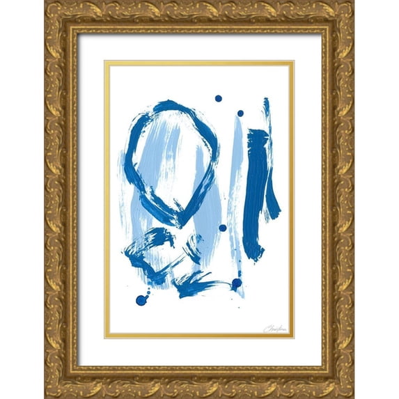 Long, Christina 13x18 Gold Ornate Wood Framed with Double Matting Museum Art Print Titled - Blue Breeze IV