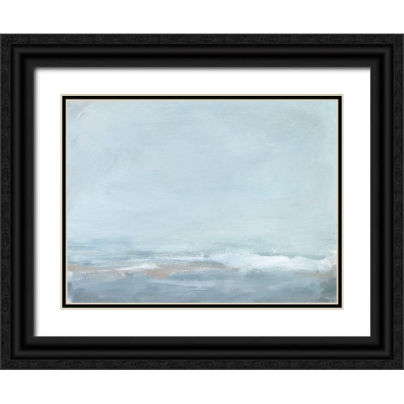 Long, Christina 14x12 Black Ornate Wood Framed with Double Matting Museum Art Print Titled - Soft Sea Mist II