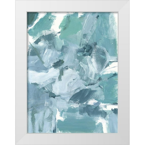 Long, Christina 19x24 White Modern Wood Framed Museum Art Print Titled - Soft Teal II