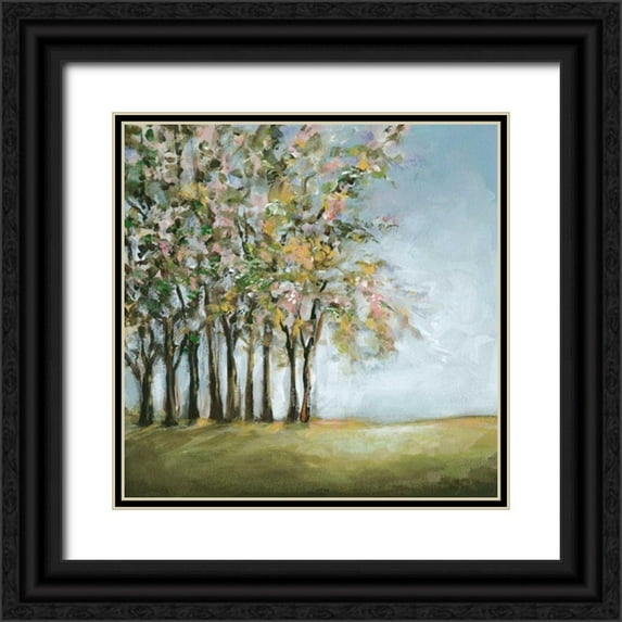 Long, Christina 20x20 Black Ornate Wood Framed with Double Matting Museum Art Print Titled - Tree in Spring