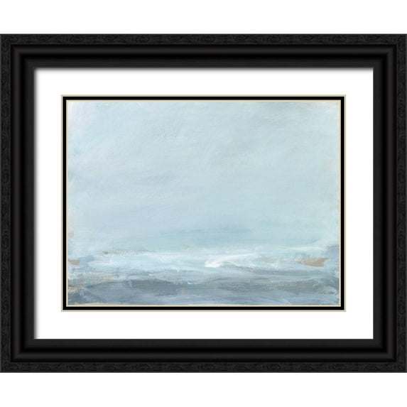 Long, Christina 32x25 Black Ornate Wood Framed with Double Matting Museum Art Print Titled - Soft Sea Mist I