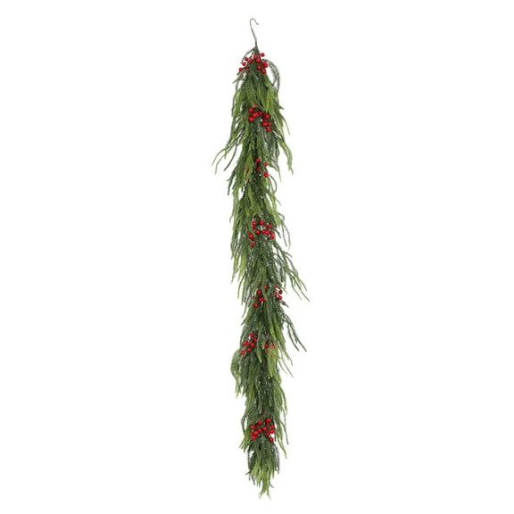 Long Christmas Garland Artificial Vine Plants Hanging Faux Plant with Red Berries for Home, Wall, Windows, Wedding, Holiday Party Supplies (59.05/70.86/106.3 Inch)