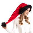 thumbnail image 1 of Long Christmas Santa Hat for Adults, Christmas Santa Hat, Unisex Deluxe Plush Long Xmas Santa Claus Hats New Year Festive Holiday, 1 Pcs, 30.0x12.0", 1 of 3