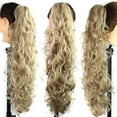 Long Clipin Curly Jaw Ponytail Clip In Hair Extensions Wavy Hairpiece