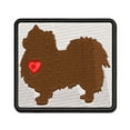thumbnail image 1 of Long Coat Chihuahua Dog with Heart Applique Multi-Color Embroidered Hook & Loop Patch - 2.5 Inch Small, 1 of 5