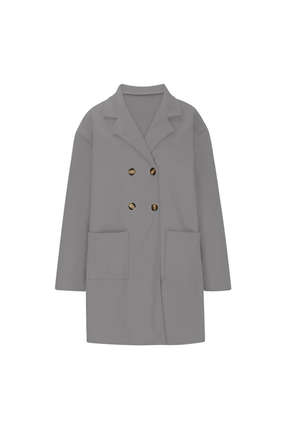 Long Coat Fall Winter Women Woolen Jacket Thick Loose Turn-down Collar Ol Commuting Jacket Single-breasted Mid Length Korean Style Overcoat Outerwear
