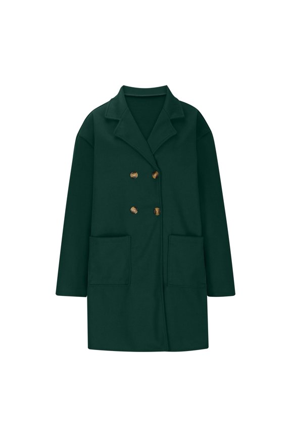 Long Coat Fall Winter Women Woolen Jacket Thick Loose Turn-down Collar Ol Commuting Jacket Single-breasted Mid Length Korean Style Overcoat Outerwear