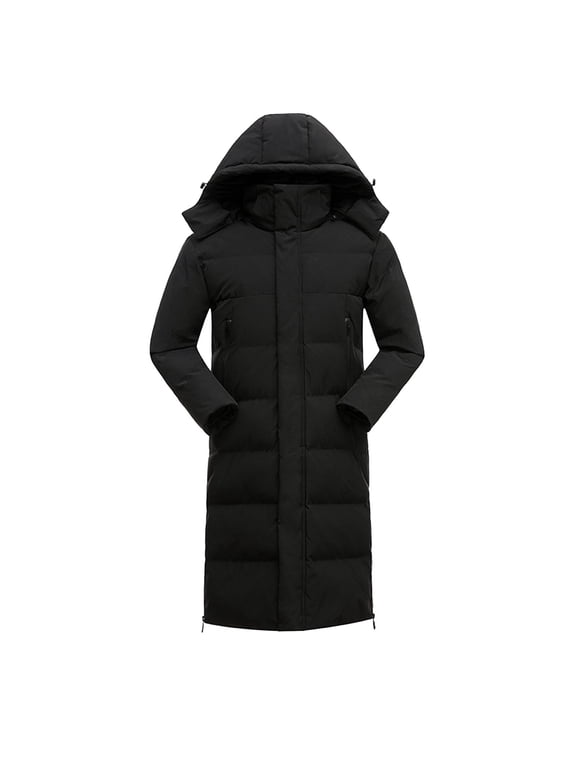 Long Coat Men Sevevn Men's Puffer Jacket Long Winter Parka Coats Windproof Thicken Hooded Quilted Padded Jackets Warm Outerwear