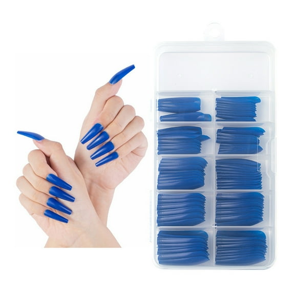 Long Coffin Acrylic Nails Full Cover Ballerina Tips for Elegant and Manicure Designs