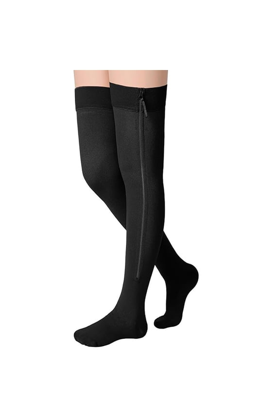 Long Compression Socks With Secure Zippered Lock Anti Slip For Running Professional Breathable Muscle Support