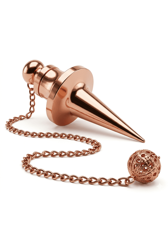 Long Cone Point Copper Metal Openable Disc Pendulum. Pendulum For Dowsing & Divination.