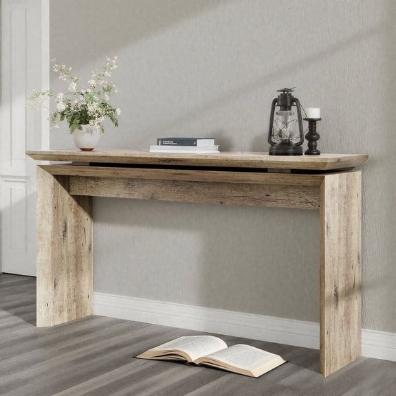 Long Console Table 58 Inch, Wooden Sofa Table Behind The Couch, Rustic Entryway Table for Hallway, Living Room