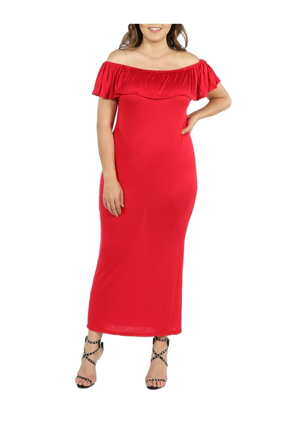 Long Cool Woman Off the Shoulder Plus Size Dress
