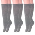 thumbnail image 1 of Long Cotton Cushion Crew Socks 3 Pairs Gray Casual Socks Size 9-11, 1 of 4