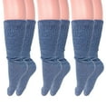 thumbnail image 1 of Long Cotton Lightweight Slouch Socks 3 PAIRS Captains Blue Boot Socks Size 9-11, 1 of 7