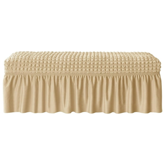 Long Cover Elastic Chair Covers Piano Cushion Cover for Kitchen Dark Beige