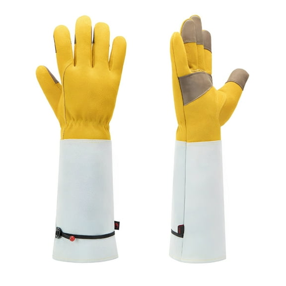Long Cowhide Gardening Gloves Resistant to Stab/Insect/Bite Welding Gloves Gardening Gloves XL