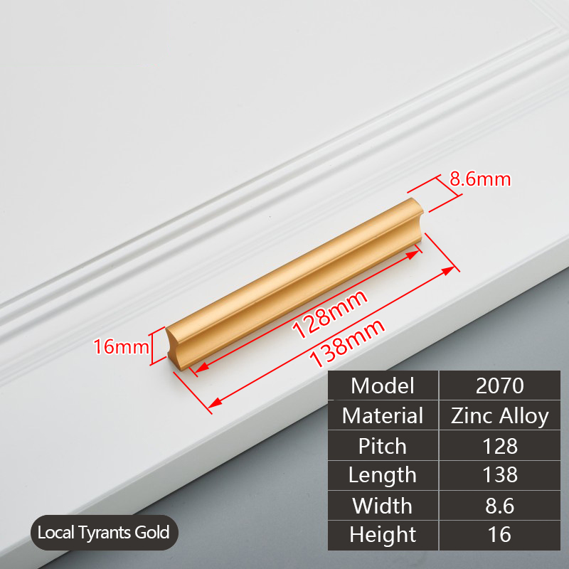 Long Cupboard Kitchen Hardware Modern Silver Black Gold Wardrobe Closet