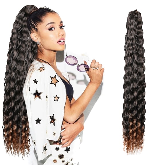 Long Curly Braiding Hair - Red Ocean Wave Synthetic Crochet Hair, Deep Wave Braiding Hair for Black Women, Boho Box Braids, Knotless Braids, , Fashion Hair, Protective Style, 1 Pack