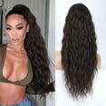 thumbnail image 1 of Long Curly Deep Synthetic Lace Front Wig T Part Heat Glueless Wigs For Women Daily Party Use, 1 of 3