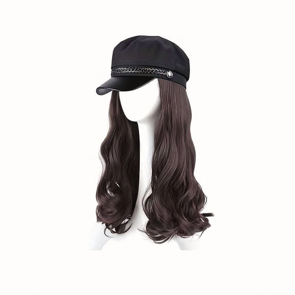 Long Curly Hair Cap Wig for Women - Natural and Stylish One-Piece Wig for Everyday Wear