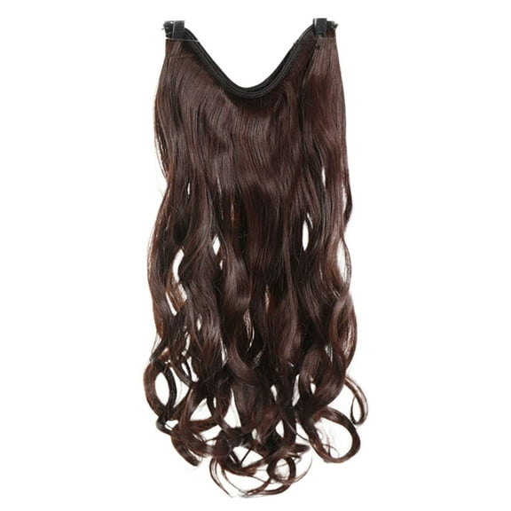 Long Curly Hair Extensions, Women's Clip-On Natural Shine Wig, Soft Heat Resistant Fibers, Secure and Comfortable Fit, Voluminous Hair