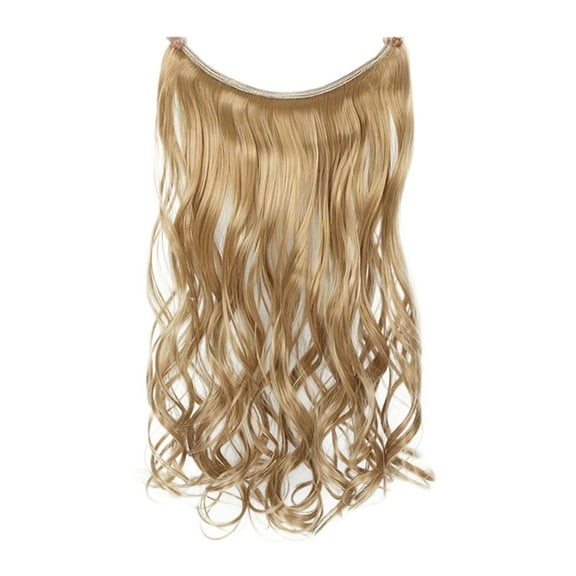 Long Curly Hair Extensions, Women's Clip-On Natural Shine Wig, Soft Heat Resistant Fibers, Secure and Comfortable Fit, Voluminous Hair