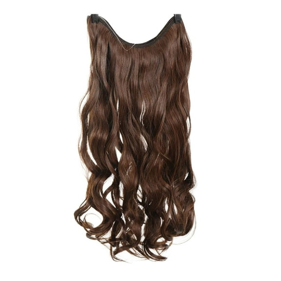 Long Curly Hair Extensions, Women's Clip-On Natural Shine Wig, Soft Heat Resistant Fibers, Secure and Comfortable Fit, Voluminous Hair