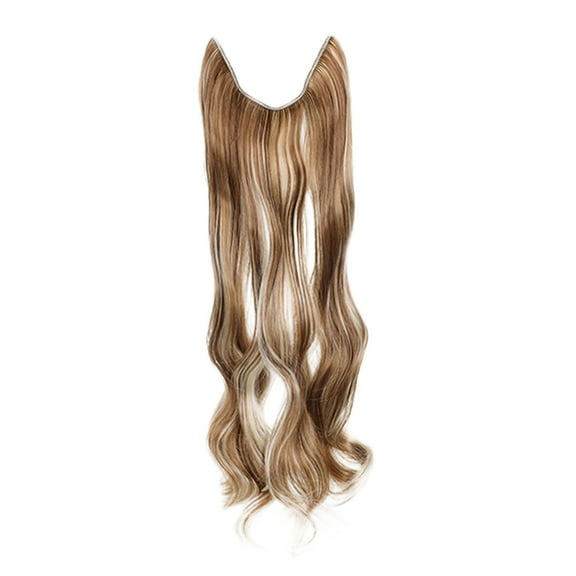 Long Curly Hair Extensions, Women's Clip-On Natural Shine Wig, Soft Heat Resistant Fibers, Secure and Comfortable Fit, Voluminous Hair