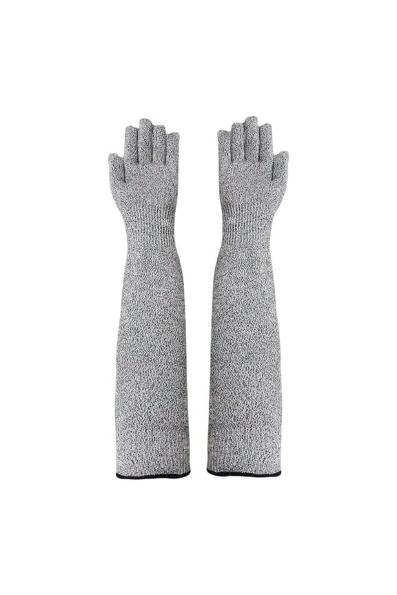 Long Cut Sleeve Guards With Glove Attached 30cm Arm Cover & Anti Gloves For Industrial Gardening & Pet Handling Work Gloves,Cut-resistant and Bite-resistant Gloves for Arm Work Protection,Grey