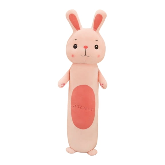 Long Cylindrical Pink Bunny Plush, Stuffed Animals, Soft Body Pillow for Kids, Plush Toys, Bedroom Decor, Ideal Birthday Gift
