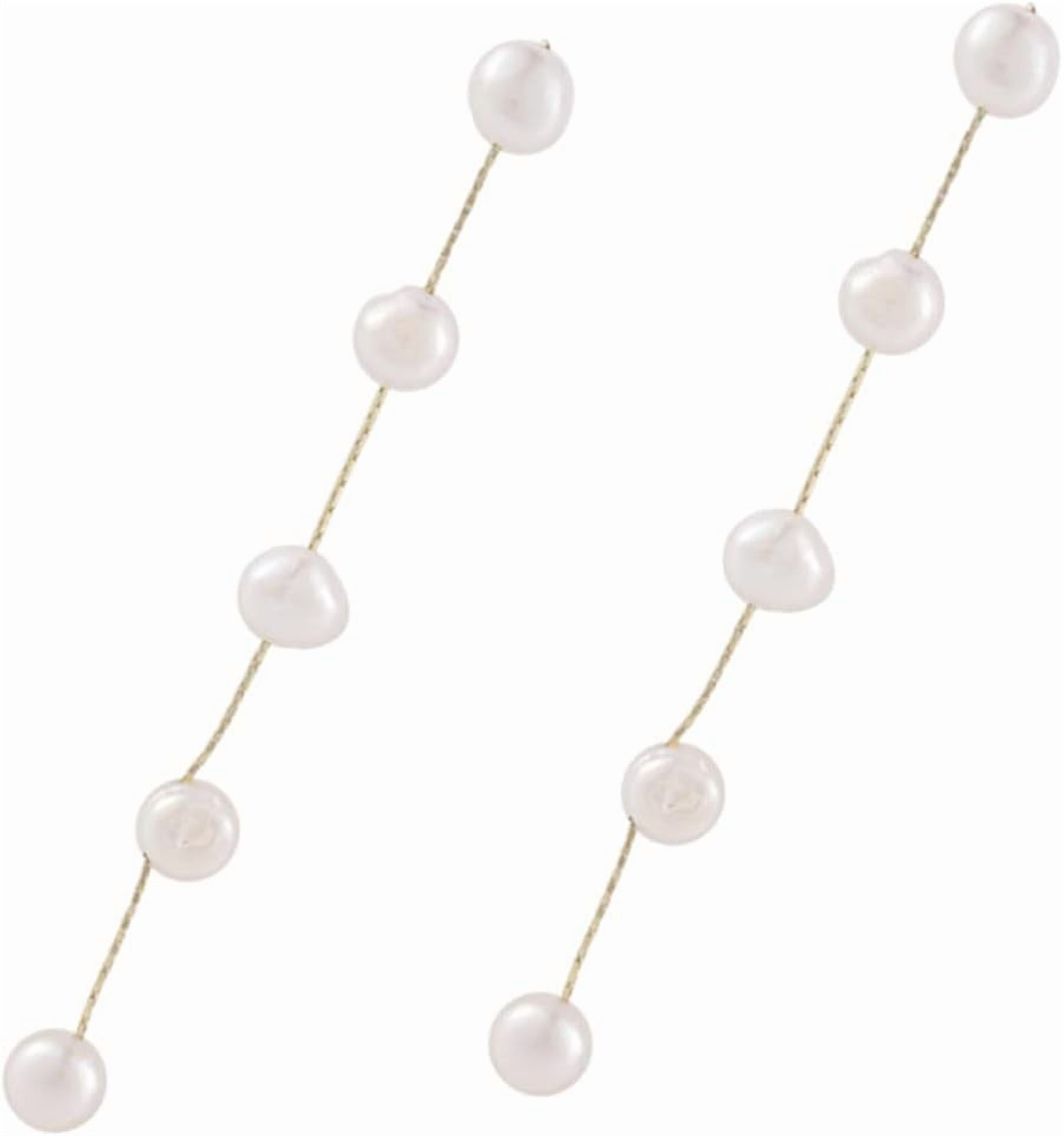 Long Dangle Fine Pearl Earrings for Women Refined Freshwater Jewelry with Handcrafted Tassel Design All-purpose Dress Accessory for Casual and Formal Wear[h531]