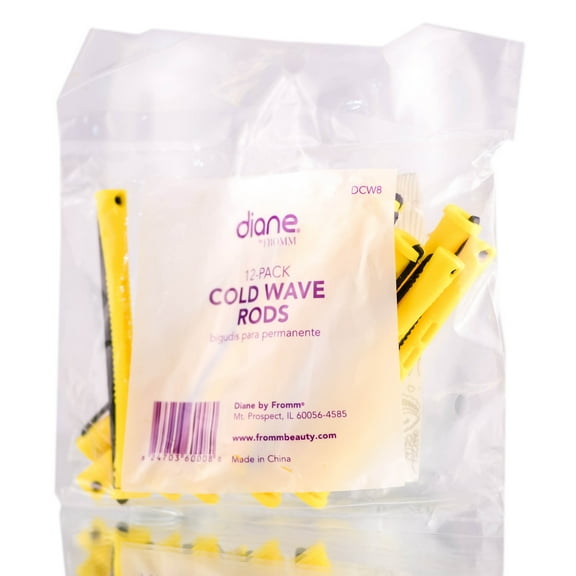 Long , Diane Yellow 3/16" Cold Wave Rods , Hair Scalp - Pack of 1 w/ SLEEKSHOP Teasing Comb