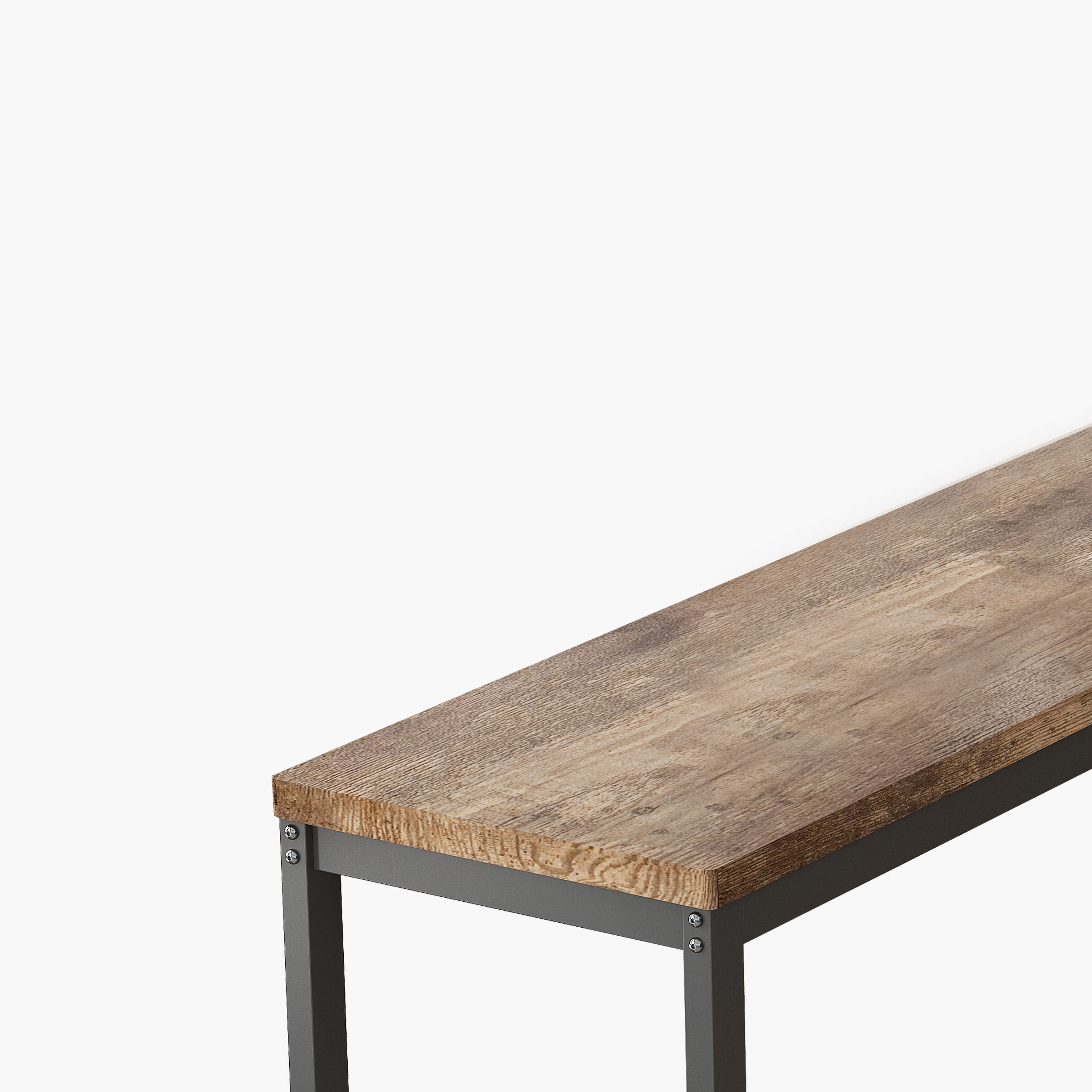 Long Dining Table Set with 3 Stools Natural