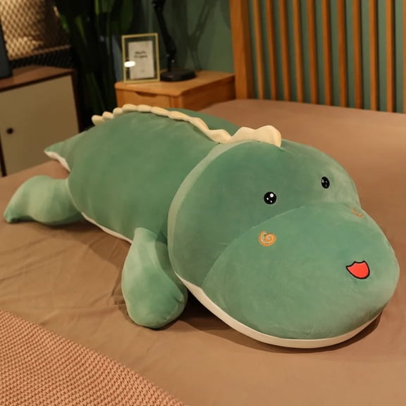 Long Dinosaur Plush Body Pillow, Soft Polyester Cartoon Dinosaur Stuffed Animal, 80cm Cute Hugging Dinosaur Throw Cushion, Home Decor & Birthday Gift for Kids Adults