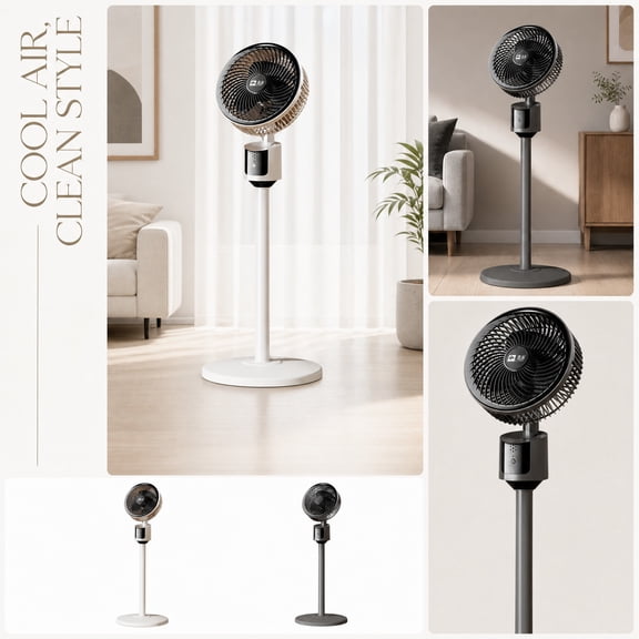 Long Distance Air Delivery Camel Circulation Stand Fan Powerful Far-Reaching Air Flow 3 Speed Quiet Silent Vertical Pedestal Fan Wide Angle Oscillation Whole Room Air Circulation For Home Office