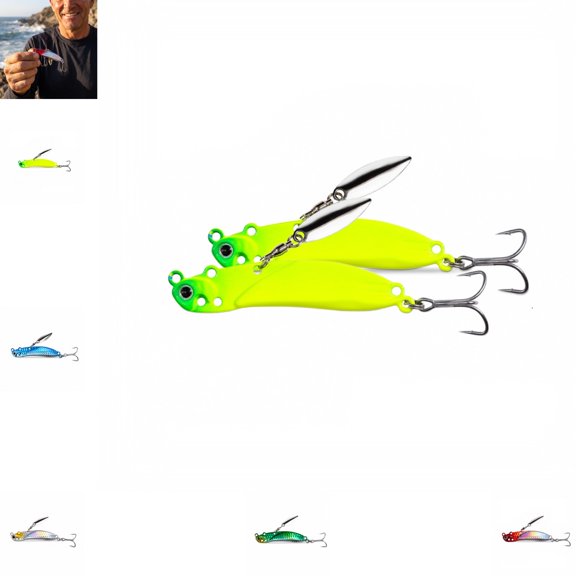 Long Distance Casting Metal Lure – VIB Fluttering Spoon Bait , Lifelike Blade Lure for Saltwater Freshwater Fishing, Durable Metal Fishing Lure 2pc
